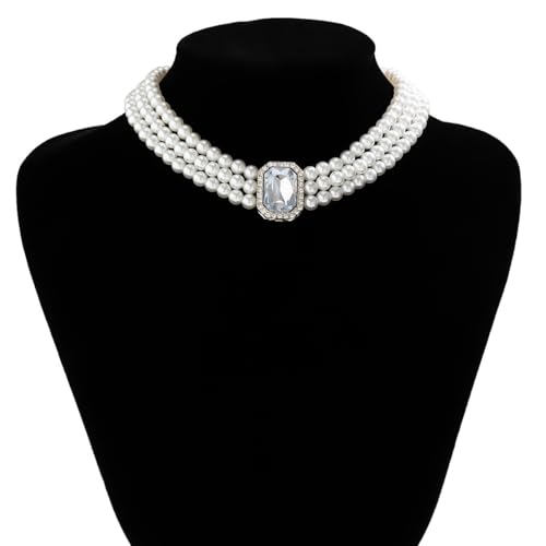 UrbanThreads Crystal Pearl Jewellery Set Necklace Earrings Bracelet - Image 5