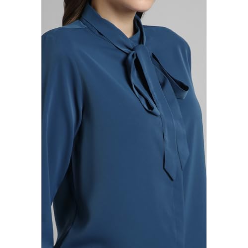 Van Heusen Women's Regular Fit Full Sleeve Tie Neck Formal Top - Authentic Van Clothing | UrbanThreads - Image 4