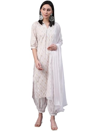 Libas Womens Printed Cotton Straight Kurta With Salwar and Dupatta - Authentic Libas Clothing | UrbanThreads - Image 2