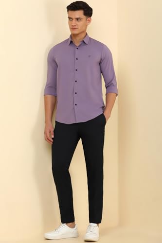 Allen Solly Men Regular Solid Pleated Formal Trousers - Image 3