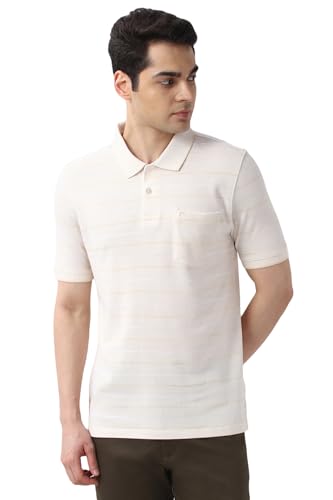 Peter England Men's Cotton-Polyester Fine Stripe Polo Shirt - Image 2