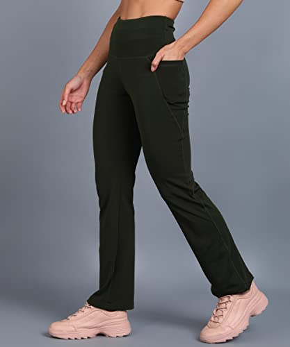 Rock Paper Scissors Premium Flare Gym Pants High Waist Stretchable Flared Leggings with Pockets Gym - Authentic Rock Clothing | UrbanThreads - Image 5