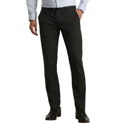 Van Heusen Men's Mid Rise Slim Fit Durapress Flat Front Trousers | Superior Comfort | Auto-Flex Wais - Authentic Van Fashion | UrbanThreads - Image 2