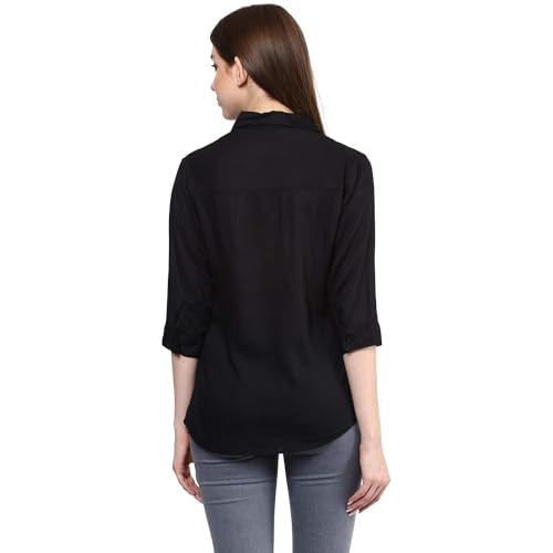 Leriya Fashion Women Crepe Solid Regular Fit Long Tops Oversized Shirt - Authentic Leriya Clothing | UrbanThreads - Image 4