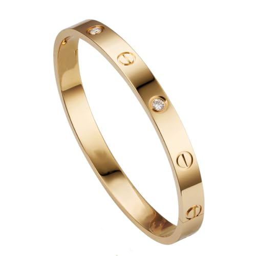 Shining Diva 18K Gold Plated Stainless Steel Crystal Bracelet - Image 2