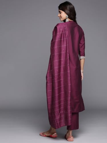 Gerua Silk Blend Kurta Set | Yoke Design, Trousers & Dupatta - UrbanThreads - Image 4