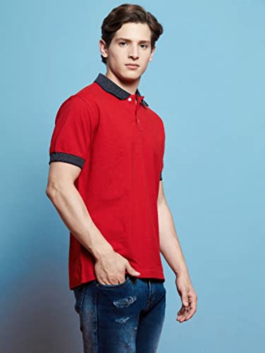 Leriya Fashion Tshirt for Men | Cotton Polyester | Dot Print Polo Neck | Regular Fit Solid T-Shirt f - Authentic Leriya Clothing | UrbanThreads - Image 4