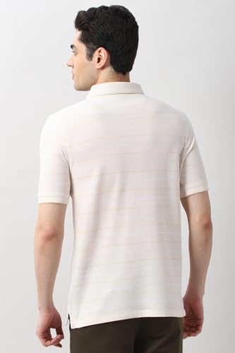 Peter England Men's Cotton-Polyester Fine Stripe Polo Shirt - Image 4