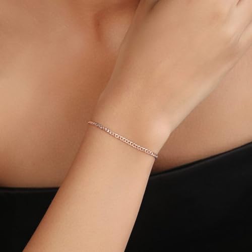 ZAVYA 925 Sterling Silver Rose Gold Plated Chain Bracelet - Image 4