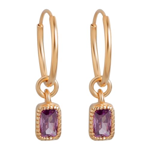 ZAVYA 925 Sterling Silver Purple Lavender Coloured Designer Rectangular Drop Rose Gold Plated Bali H - Authentic ZAVYA Fashion | UrbanThreads - Image 2