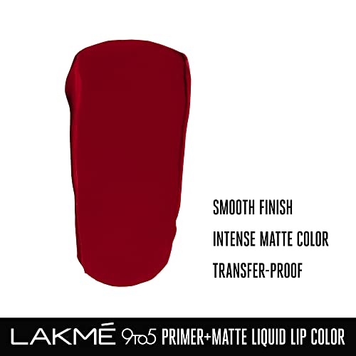 Lakme Powerplay Priming Matte Liquid Lip Deep Maroon 4.2 ml - Image 5
