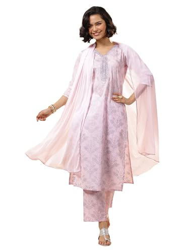 Libas Womens Printed Viscose Straight Kurta With Palazzos and Dupatta - Authentic Libas Clothing | UrbanThreads - Image 2