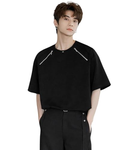 Leriya Fashion T-Shirt for Men's | Zip Plain Tshirt |Casual Stylish | Man Oversized Tee |Lycara Half - Authentic Leriya Clothing | UrbanThreads - Image 2