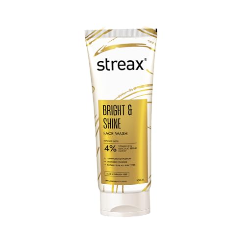 Streax Bright & Shine Face Wash 100 ml 4% Vitamin C Glycolic Acid - Image 2