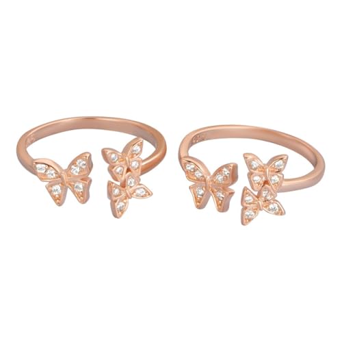 ZAVYA 925 Sterling Silver Rosegold Plated Toe Ring for Women - Image 2