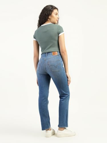 Levi's Women's High Rise Ribcage Slim Straight Jeans Light Blue - Image 3