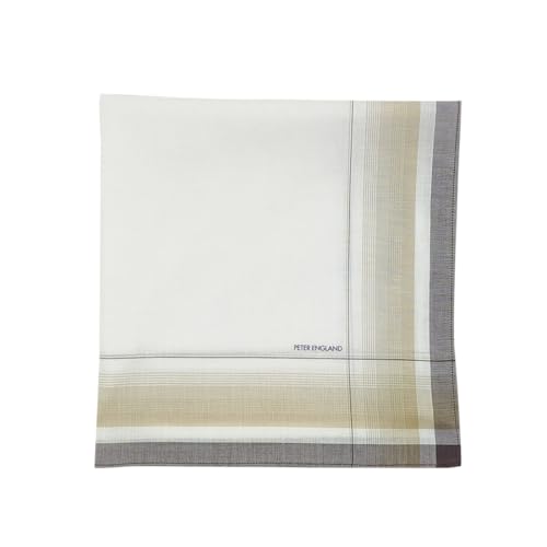 Peter England Men's Cotton Handkerchief Pack of 6 - Beige, Blue, Maroon - Image 5