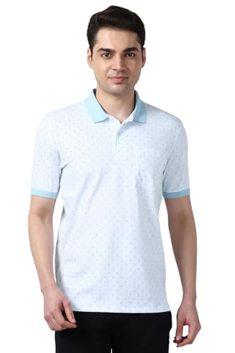 Peter England Men's Cotton-Polyester Micro Matrix Polo Shirt - Image 2