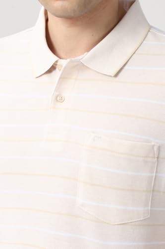 Peter England Men's Cotton-Polyester Fine Stripe Polo Shirt - Image 5