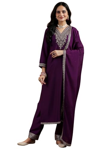 Burgundy Silk Blend Kurta Set | Festive Indian Suit - UrbanThreads.in - Image 2