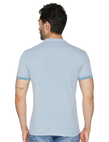 Allen Solly Men's Regular Fit Ribbed Solid Henley T-Shirt - Image 3