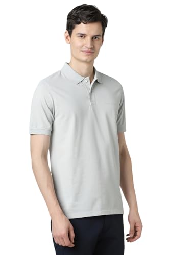 Peter England Men's Cotton Solid Geometric Print T-Shirt - Image 3