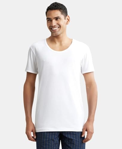 Jockey 8817 Men's Combed Cotton Round Neck Half Sleeved Vest - Image 3