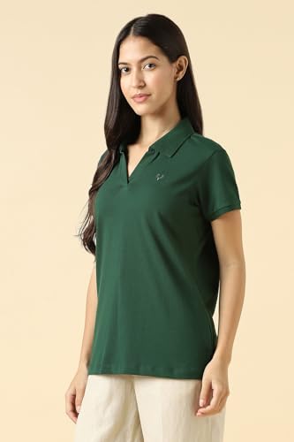 Allen Solly Women Cotton Classic Fit Solid Polo - Image 4