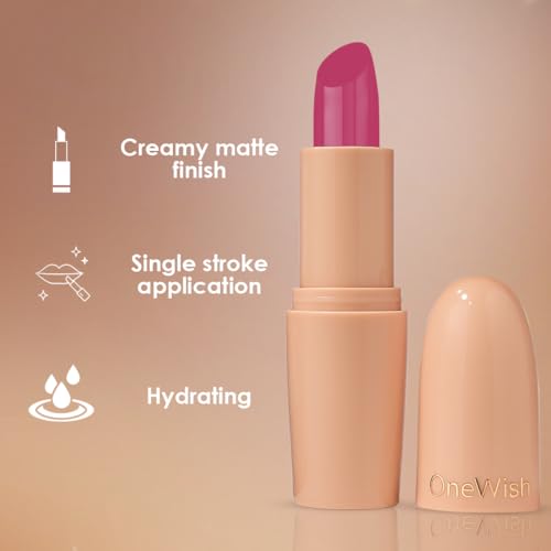 One Wish Creamy Matte Lipstick Too Pink to Care Shade 05 - Image 3