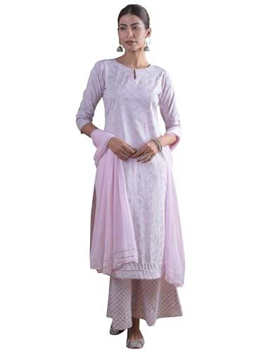 Libas Womens Printed Viscose Straight Kurta With Palazzos and Dupatta - Authentic Libas Clothing | UrbanThreads - Image 2