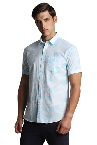 Peter England Men Cotton Slim Fit Half Sleeve Shirt - Image 3