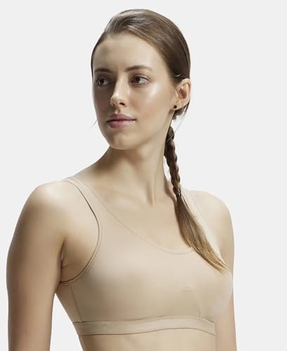 Jockey Women Super Combed Cotton Elastane Active Bra Wirefree Non Padded Full Coverage - Image 4
