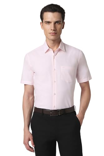 Peter England Men's Regular Fit Half Sleeve Solid Shirt - Image 2