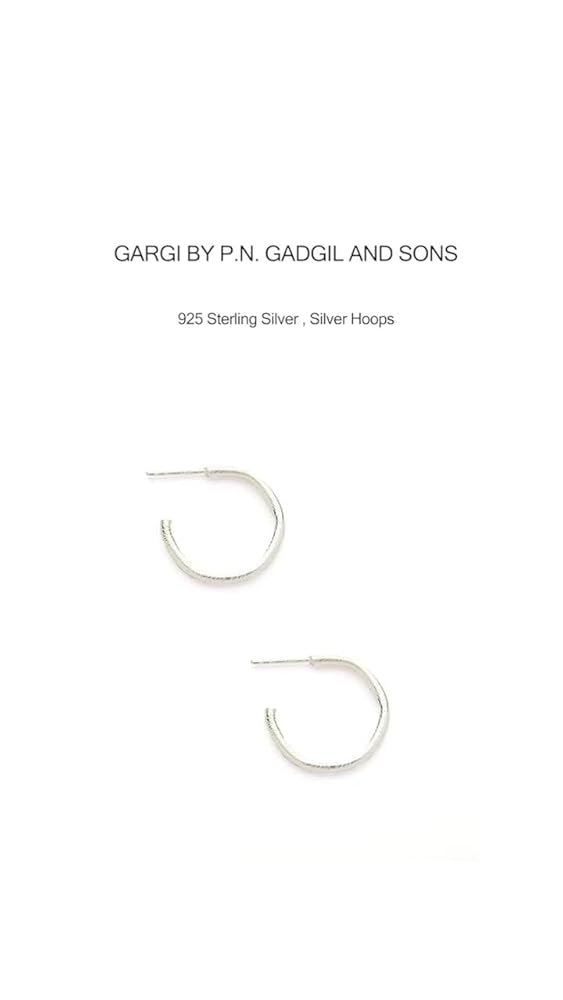 P.N. Gadgil and Sons Gargi 925 Sterling Silver Hoops - Image 3