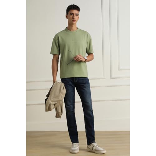 Van Heusen Men's Premium Cotton Oversized Drop Shoulder Brand Logo T-Shirt - Authentic Van Clothing | UrbanThreads - Image 4