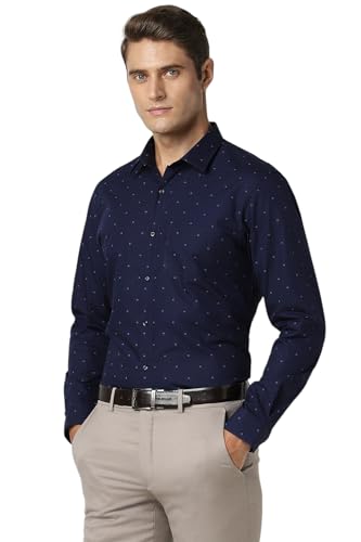 Peter England Men's Cotton Slim Fit Ditsy Printed Shirt - Image 4