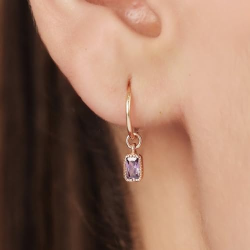 ZAVYA 925 Sterling Silver Purple Lavender Coloured Designer Rectangular Drop Rose Gold Plated Bali H - Authentic ZAVYA Fashion | UrbanThreads - Image 4