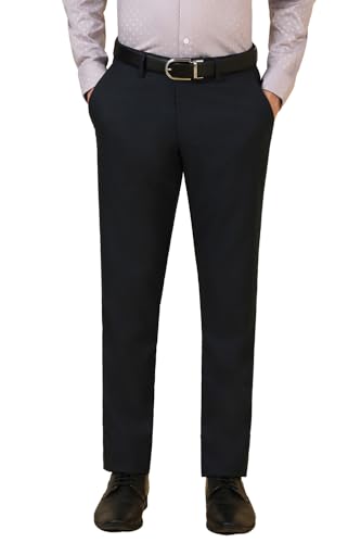Allen Solly Men Slim Solid Flat Front Formal Trouser - Image 2