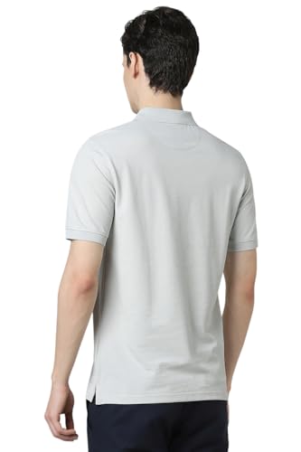 Peter England Men's Cotton Solid Geometric Print T-Shirt - Image 4