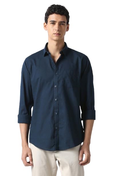 Van Heusen Men's Cotton Solid Slim Fit Casual Shirt - Image 2