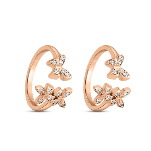 ZAVYA 925 Sterling Silver Rosegold Plated Toe Ring for Women - Image 5