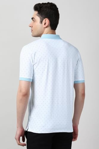 Peter England Men's Cotton-Polyester Micro Matrix Polo Shirt - Image 4