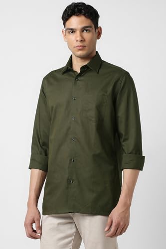 Van Heusen Men Cotton Linen Solid Modern Fit Shirt - Authentic Van Clothing | UrbanThreads - Image 3