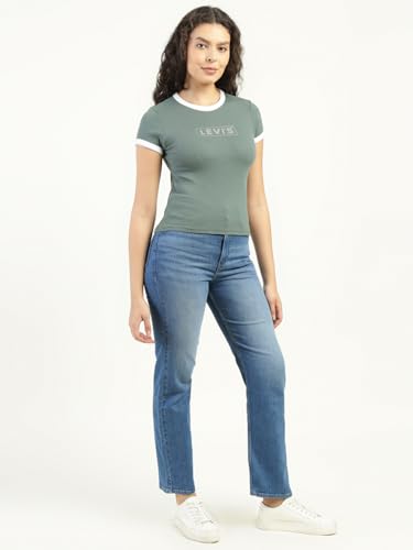 Levi's Women's High Rise Ribcage Slim Straight Jeans Light Blue - Image 4