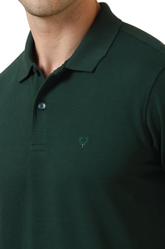 Allen Solly Men's Regular Fit Solid Popcorn Textured Polo - Image 5