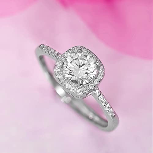 ZAVYA 925 Sterling Silver Designer Cubic Zirconia CZ Square Solitaire Rhodium Plated Adjustable Ring - Authentic ZAVYA Accessories | UrbanThreads - Image 4