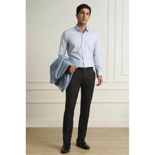 Van Heusen Men's Mid Rise Slim Fit Durapress Flat Front Trousers | Superior Comfort | Auto-Flex Wais - Authentic Van Fashion | UrbanThreads - Image 5