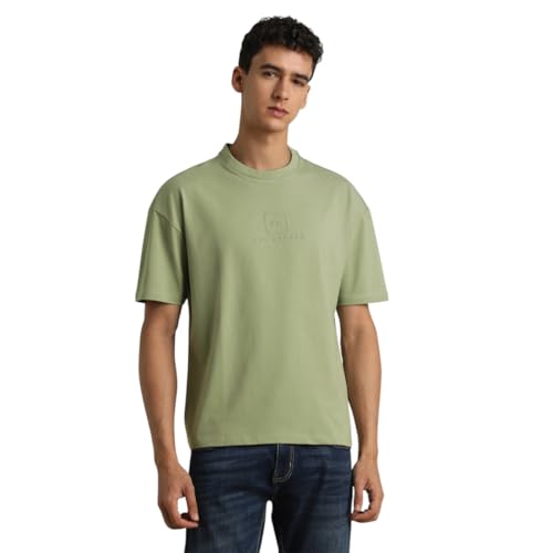 Van Heusen Men's Premium Cotton Oversized Drop Shoulder Brand Logo T-Shirt - Authentic Van Clothing | UrbanThreads - Image 2