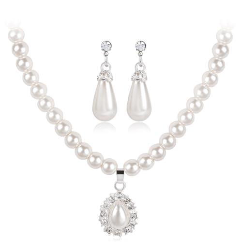 Shining Diva Women Fancy Pearl Necklace Jewellery Set - Image 2