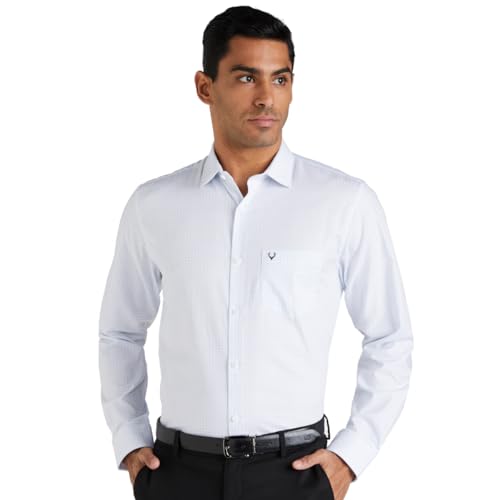 Allen Solly Men's Cotton Classic Fit Checkered Formal Shirt - Image 2